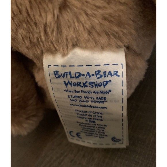 Build A Bear Dog Caramel Pup Plush Brown Ears Tongue Sticking Out With Vest - Picture 8 of 11